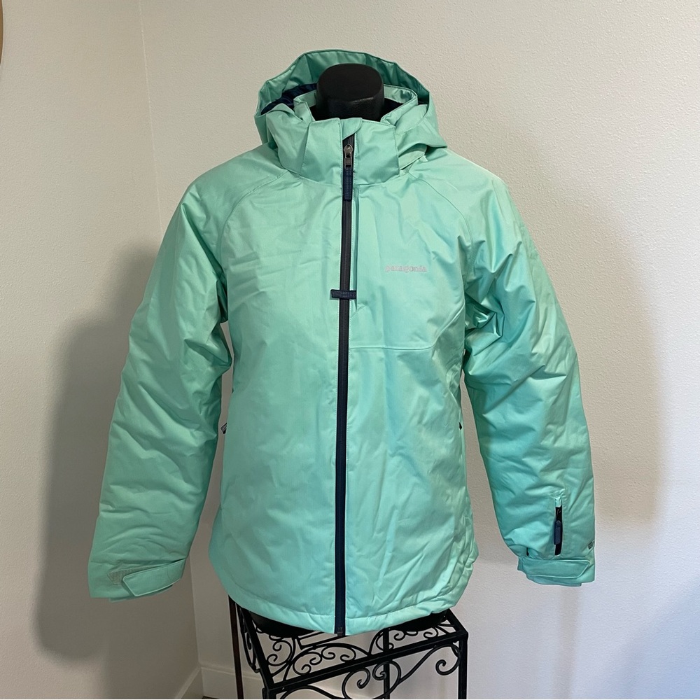 Patagonia girls snow belle Light Green Hooded Jacket (nwot)